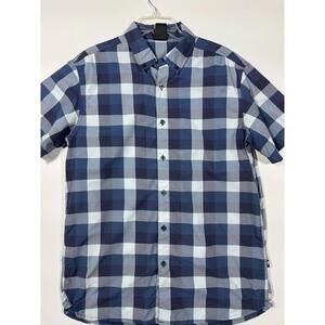 The North Face Plaid Short Sleeve Button Up Shirt Men’s Large Blue Gray